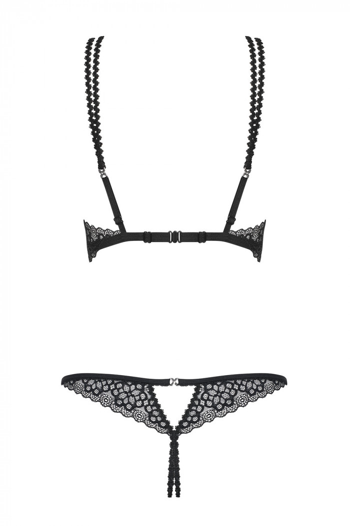 Комплект с открытым бюстом и трусиками Obsessive Liferia Set