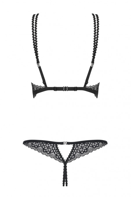 Комплект с открытым бюстом и трусиками Obsessive Liferia Set