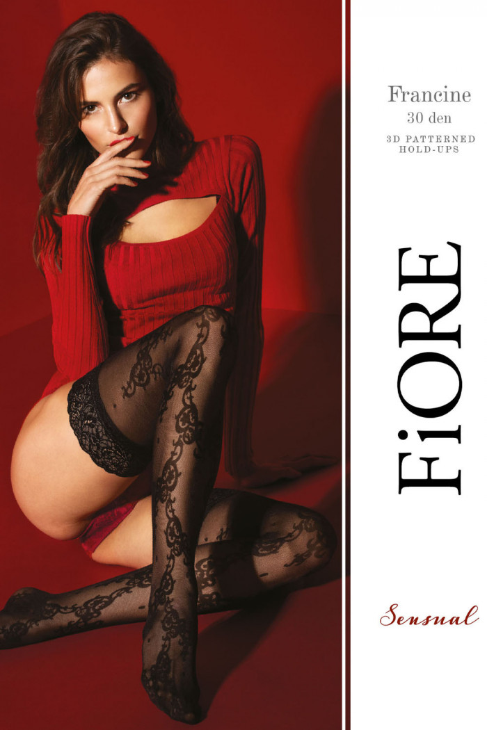Панчохи ажурні на силіконі Fiore FRANCINE 30 den