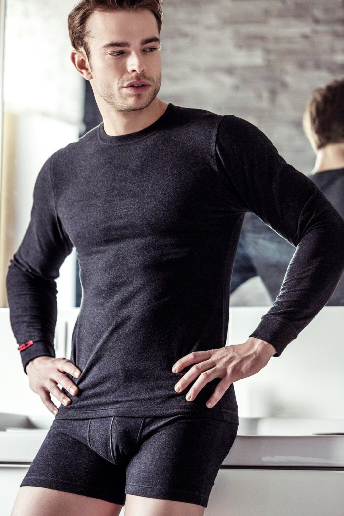 Мужские термо-трусы боксеры Key MXM 155 Hot Touch Черные