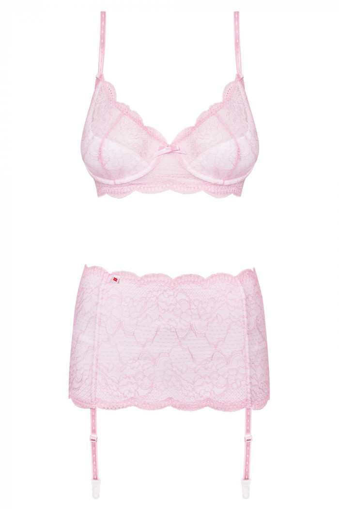 Комплект с широким поясом для чулок Obsessive Girlly Set