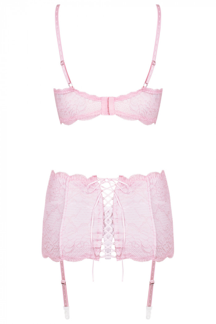Комплект с широким поясом для чулок Obsessive Girlly Set