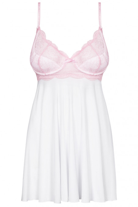 Пеньюар атласний з трусиками Obsessive Girlly babydoll