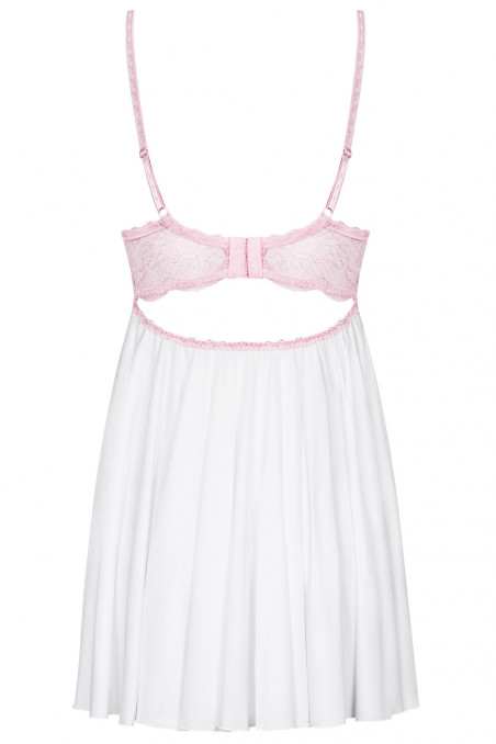 Пеньюар атласний з трусиками Obsessive Girlly babydoll