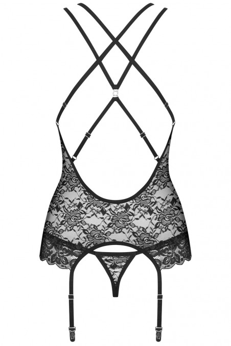 Корсет с трусиками-стринг Obsessive 860-COR-1