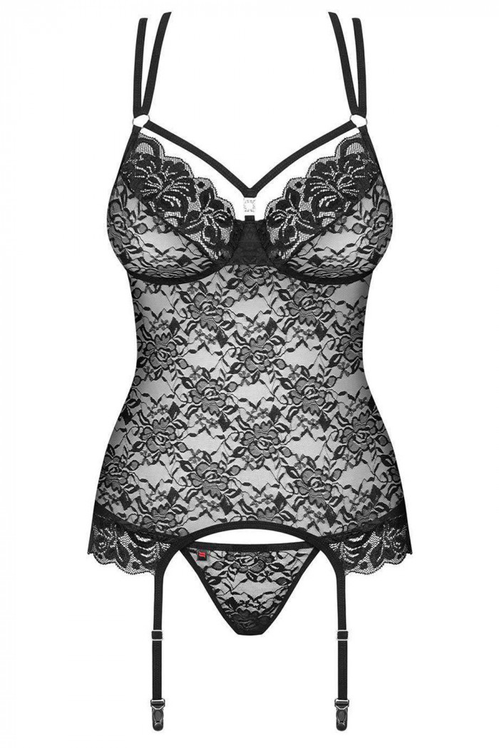 Корсет з трусиками-стринг Obsessive 860-COR-1