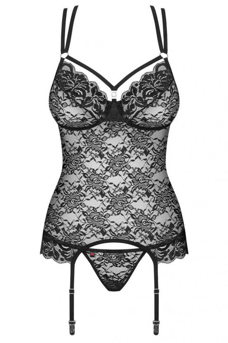 Корсет с трусиками-стринг Obsessive 860-COR-1