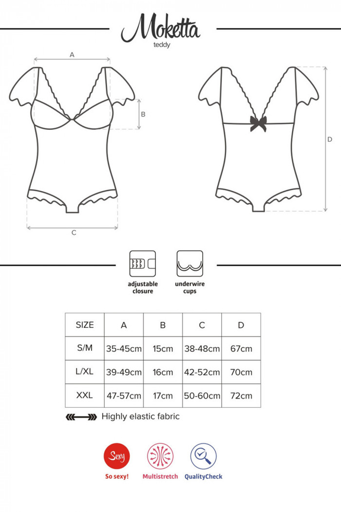 Боди женское Obsessive Moketta