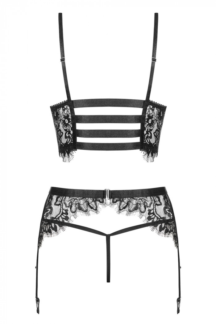 Комплект кружевной с поясом для чулок Obsessive Lashy Set