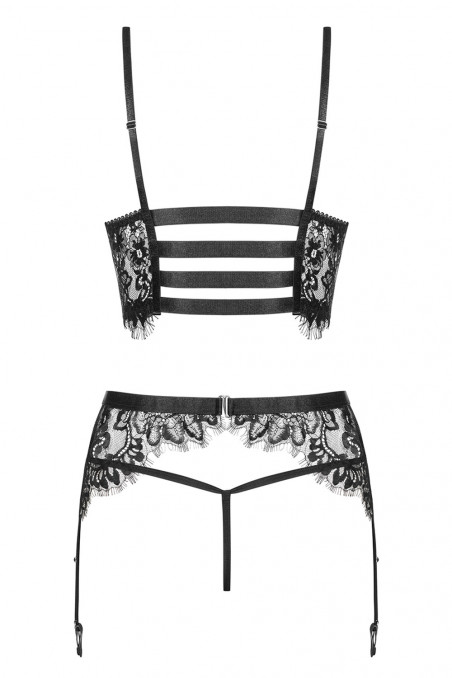 Комплект кружевной с поясом для чулок Obsessive Lashy Set