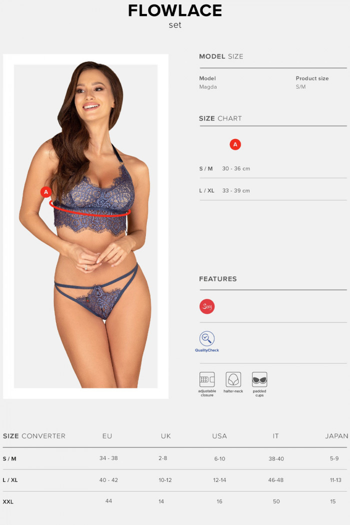 Комплект кружевной Obsessive Flowlace Set