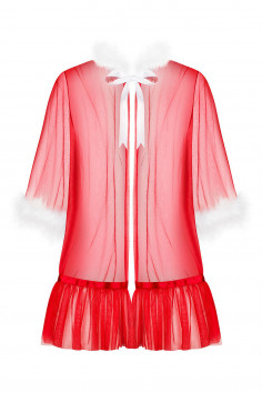 Пеньюар новогодний полупрозрачный Obsessive Santasia Peignoir