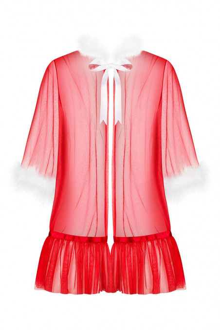 Пеньюар новогодний полупрозрачный Obsessive Santasia Peignoir