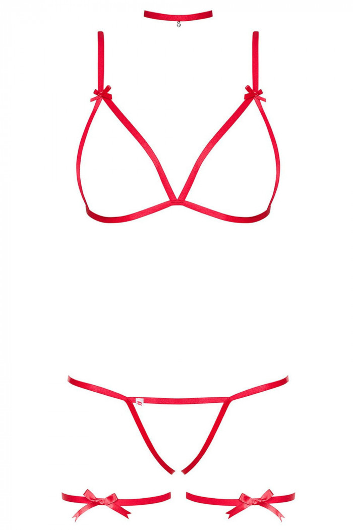 Комплект с подвязками Obsessive Santasia Set