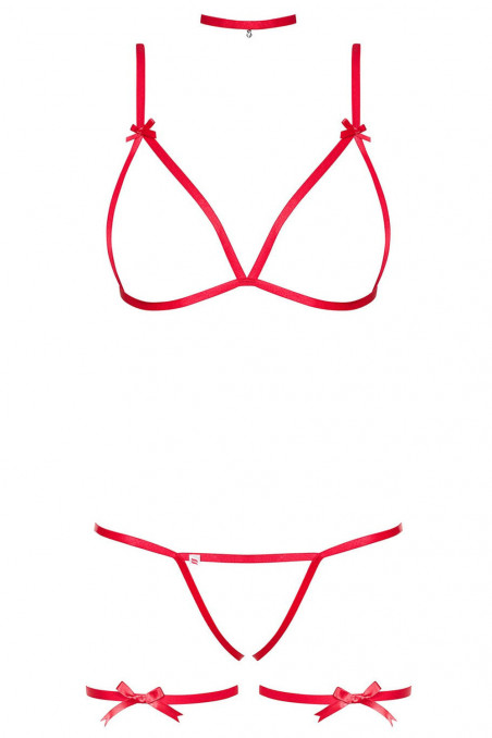 Комплект с подвязками Obsessive Santasia Set