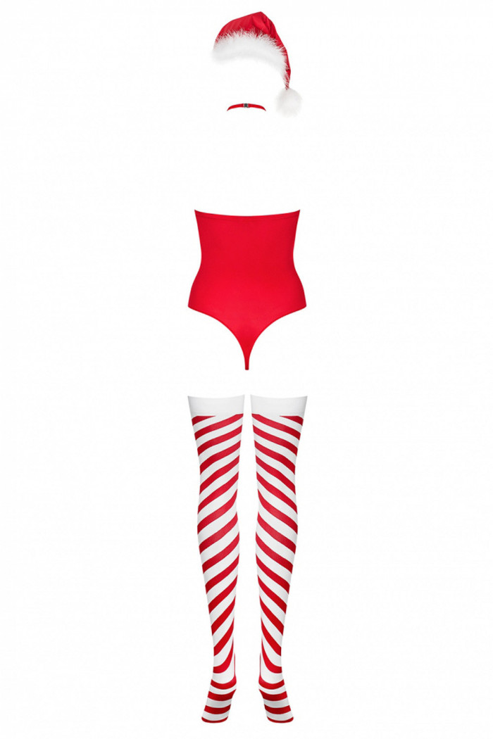 Комплект новогодний с чулками Obsessive Kissmas Teddy