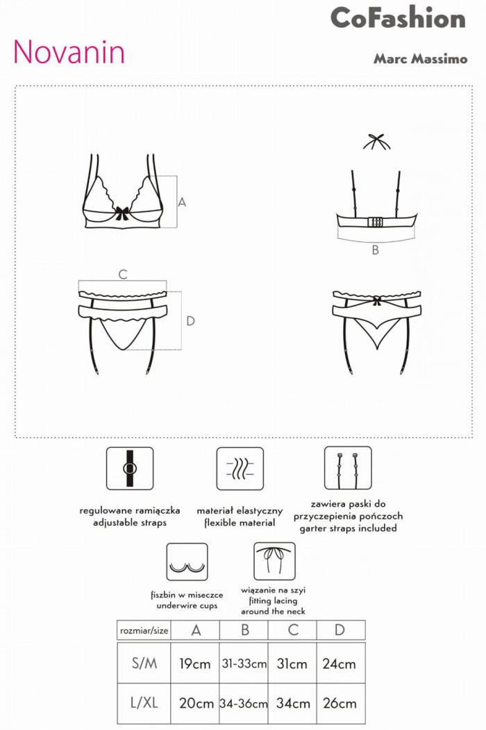 Соблазнительный комплект с подвязками для чулок Cofashion Novanin