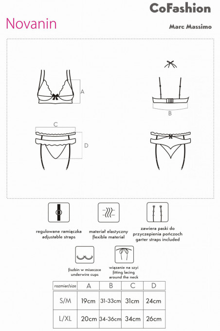 Соблазнительный комплект с подвязками для чулок Cofashion Novanin