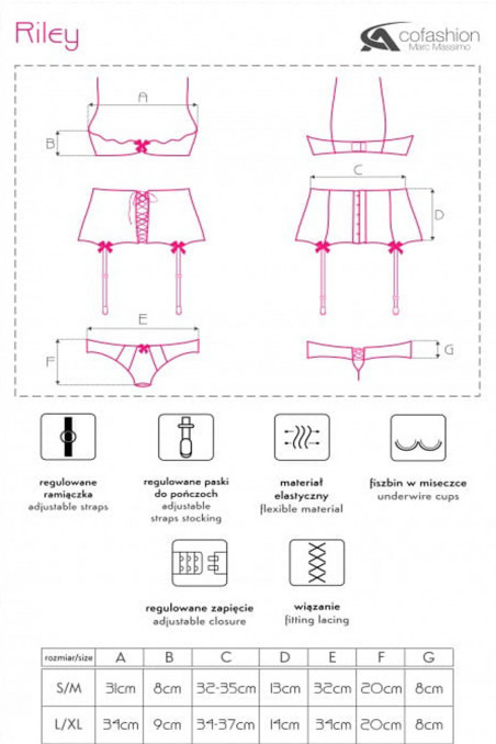 Комплект з широким поясом для панчіх Cofashion Riley