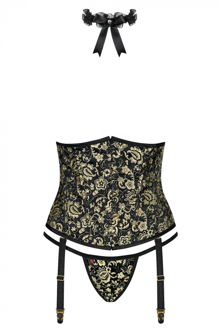 Открытый корсет с трусиками Obsessive Shelle Corset
