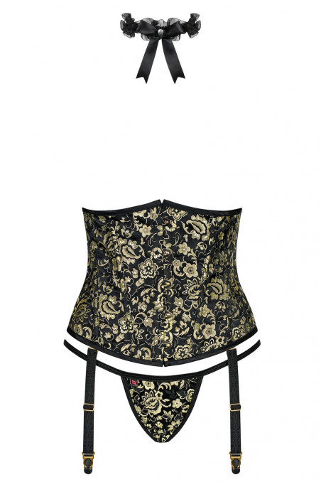 Открытый корсет с трусиками Obsessive Shelle Corset