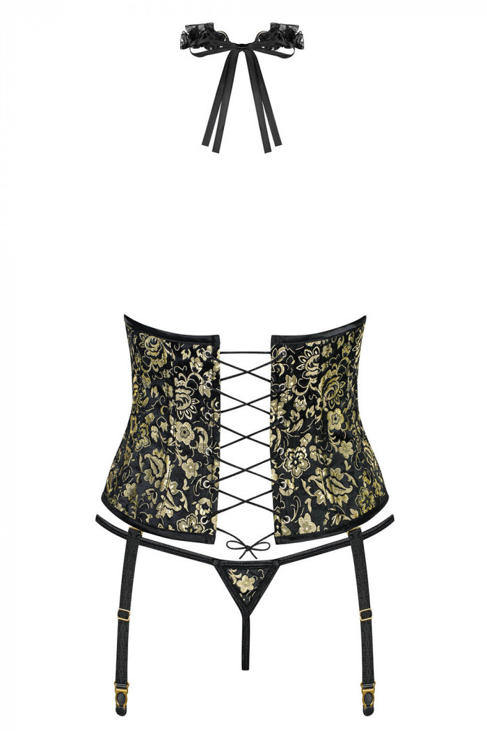 Открытый корсет с трусиками Obsessive Shelle Corset