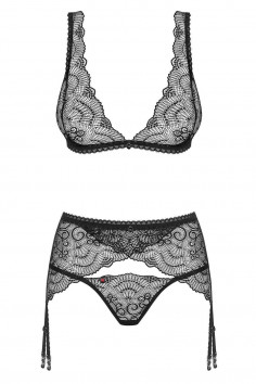 Комплект мереживною з поясом для панчіх Obsessive Firella Garter Belt 2