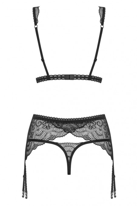 Комплект мереживною з поясом для панчіх Obsessive Firella Garter Belt