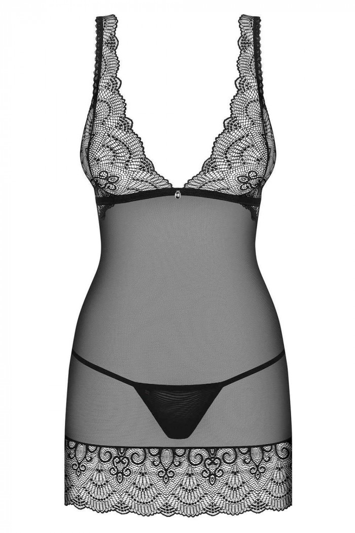 Сорочка облягає з трусиками Obsessive Firella Chemise