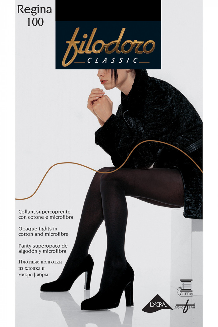 Теплые хлопковые колготки Filodoro Regina 100 den
