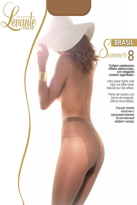 Тонкие колготки с ажурными трусиками Levante Brasil Summer 8 den