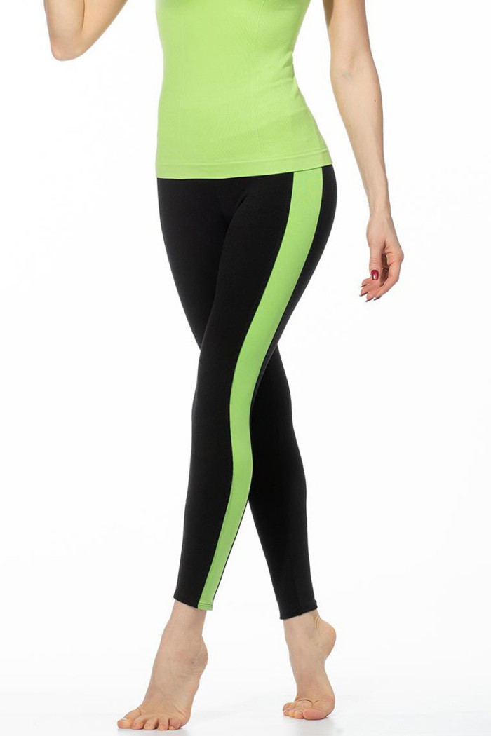 Леггинсы спортивные с зелеными вставками GIULIA LEGGINGS SPORT