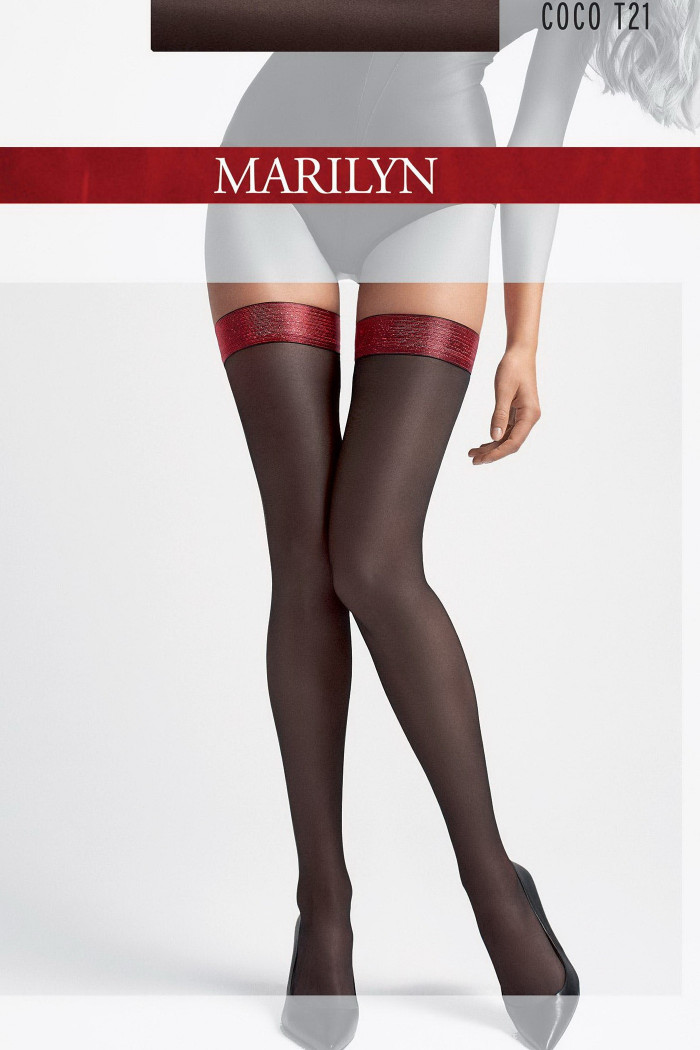 Чулки с красной коронкой Marilyn COCO T21