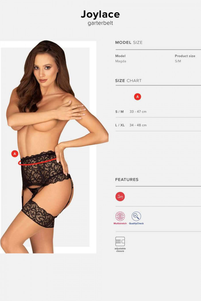 Мереживний пояс для панчіх Obsessive Joylace Garter Belt