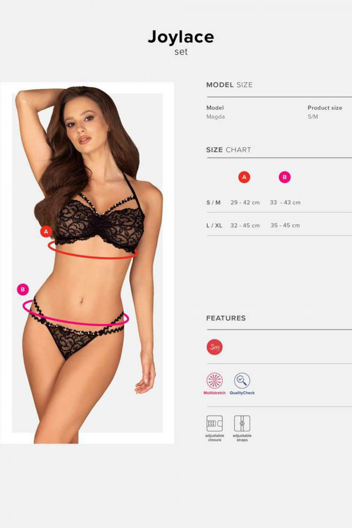 Комплект кружевной с жемчугом Obsessive Joylace Set