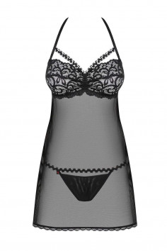 Прозрачный бебидолл с открытой спинкой Obsessive Joylace Babydoll 2