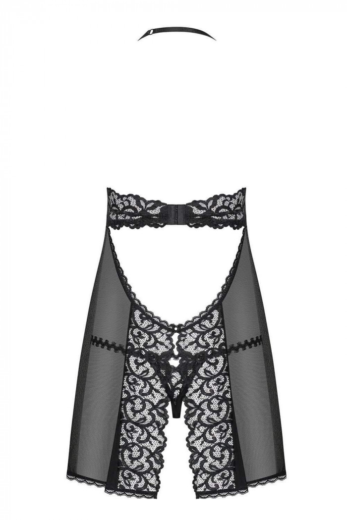 Прозрачный бебидолл с открытой спинкой Obsessive Joylace Babydoll