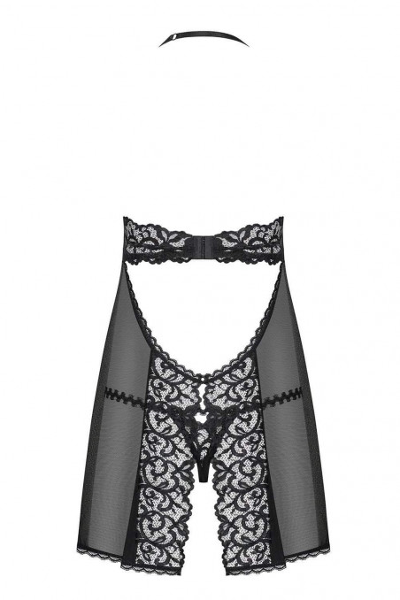 Прозрачный бебидолл с открытой спинкой Obsessive Joylace Babydoll