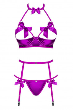 Комплект с полуоткрытым бюстом Obsessive Delishya Set
