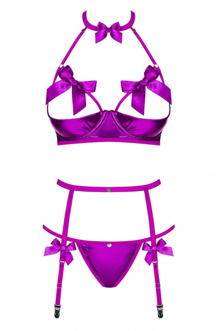 Комплект с полуоткрытым бюстом Obsessive Delishya Set