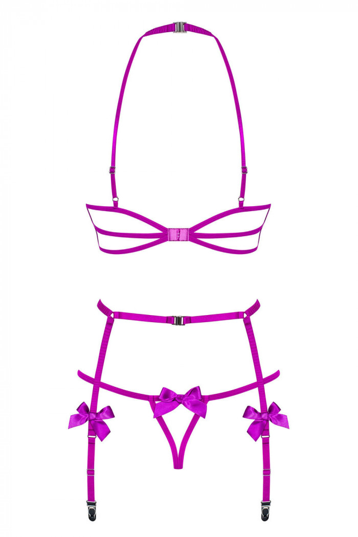 Комплект с полуоткрытым бюстом Obsessive Delishya Set