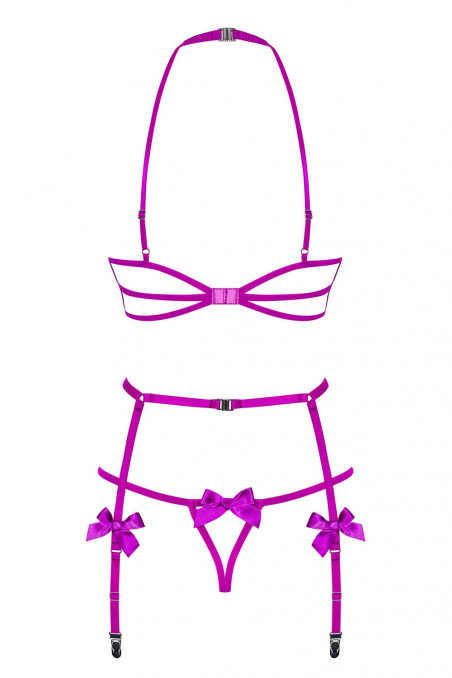 Комплект с полуоткрытым бюстом Obsessive Delishya Set