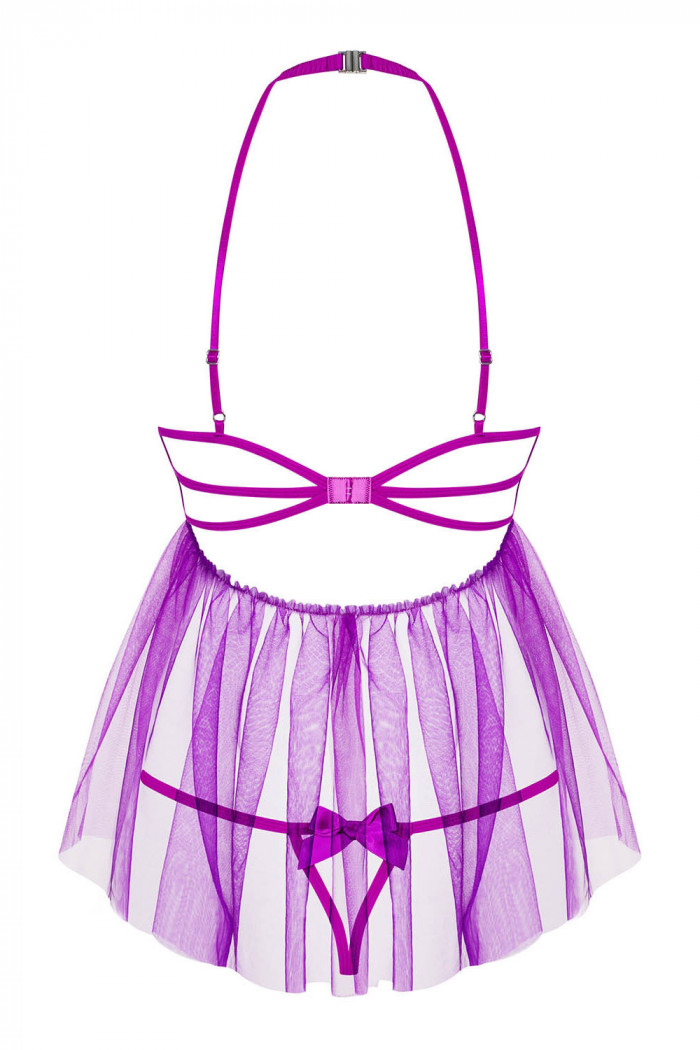 Прозрачный бебидолл с открытой грудью Obsessive Delishya Babydoll