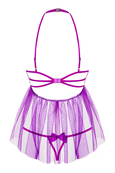 Прозрачный бебидолл с открытой грудью Obsessive Delishya Babydoll