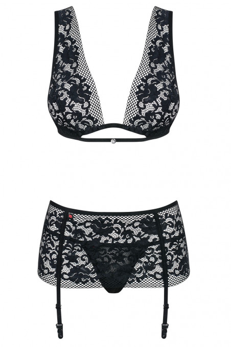 Комплект з ажурним поясом Obsessive Figurea Set