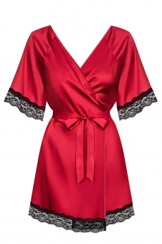 Халатик-пеньюар атласний Obsessive Sensuelia Red — Купити в Dorin.shop | Ціна, Фото 2