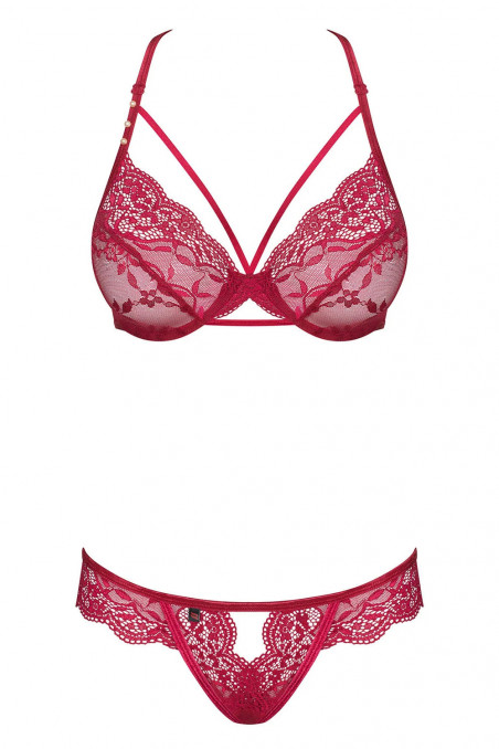 Комплект кружевной с жемчугом Obsessive Ivetta Set