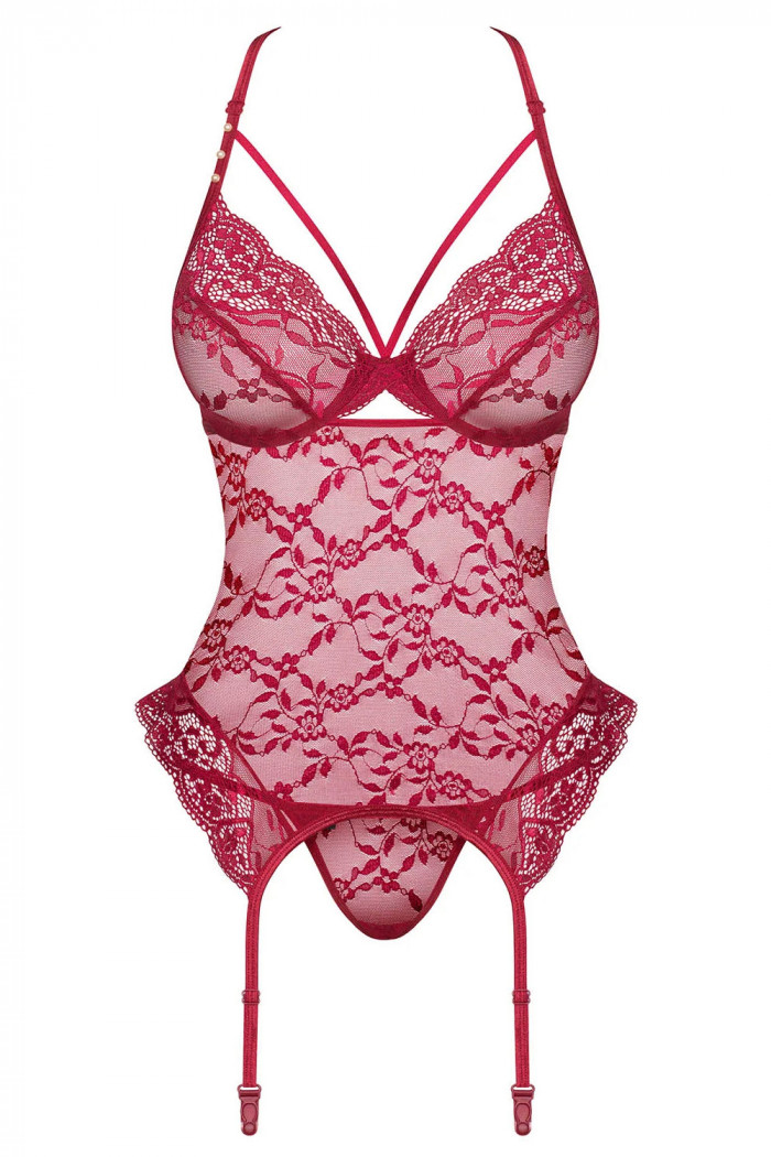 Корсет з трусиками-стринг Obsessive Ivetta Corset