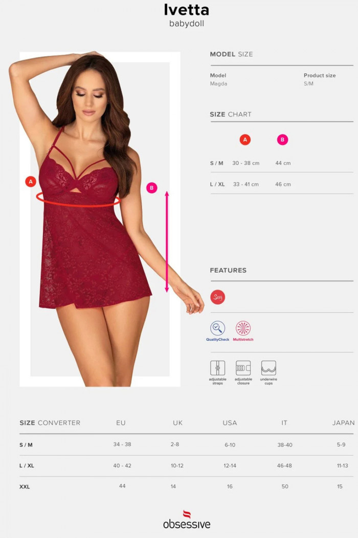 Прозрачный бебидолл с трусиками Obsessive Ivetta