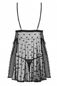 Прозорий бебідолл з відкритим бюстом трусиками Obsessive Heartia babydoll 2